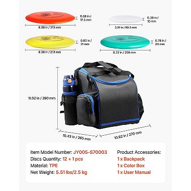 Disc Golf Set 12-Piece Starter Kit with Discs Marker and Backpack