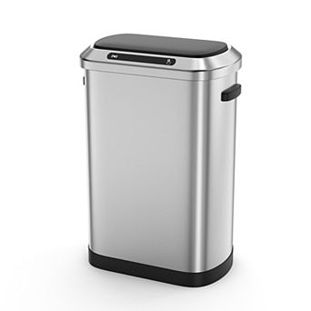 50L Automatic Sensor Trash Can with Smart Motion Detection, Slow-Close Lid Stainless Steel