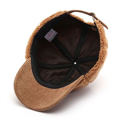 Plush High Pile Fleece Baseball Cap with Soft Textured Panels and Ribbed Brim Detail