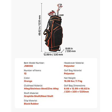 Women’s 12-Piece Golf Club Set Right-Handed with Stand Bag