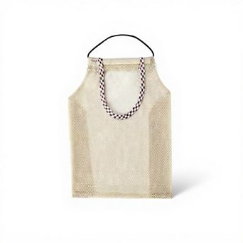 Women's Hanging Mesh Storage Bag with Reinforced Checked Handles Breathable Lightweight Organizer