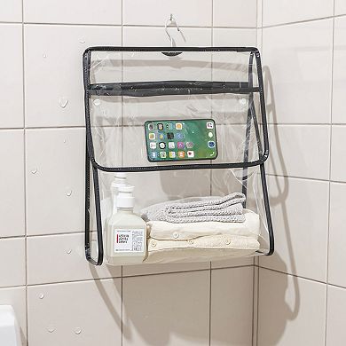Women's Clear Hanging Shower Organizer with Water-Resistant Storage Shelf