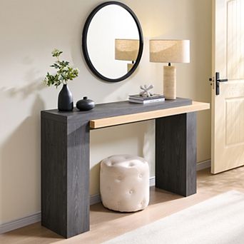 Modern 63" Console Table for Entryway, Narrow Entryway Hallway Couch Table