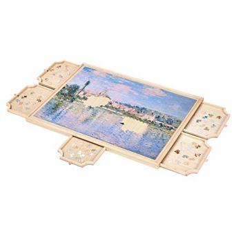 1000 pc Rotating Puzzle Board 29"x21" with Drawers and Cover