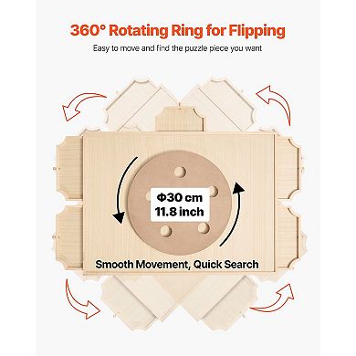 1000-Piece Rotating Puzzle Board 29"x21" with Drawers and Cover