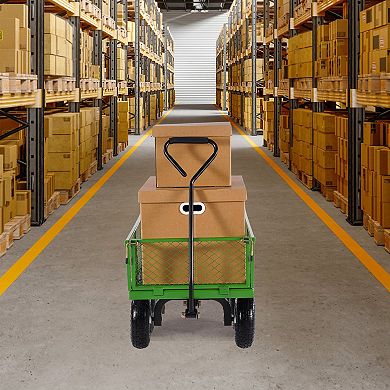 Heavy-Duty Utility Wagon with Removable Sides & 180° Handle