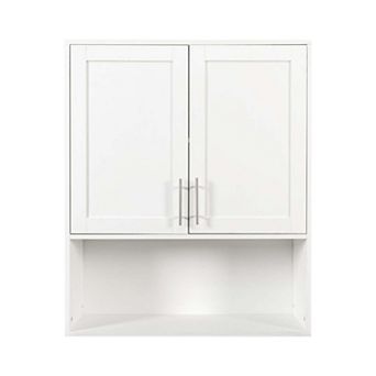 Wall Mount Bathroom Mirror Cabinet with Dual Doors and Tissue Slot