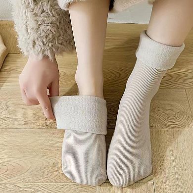 3-Pair Soft Ribbed Crew Socks Set with Stretch Comfort Fabric and Everyday Cozy Wear Giftable Pack