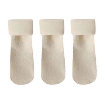 3-Pair Soft Ribbed Crew Socks Set with Stretch Comfort Fabric and Everyday Cozy Wear Giftable Pack