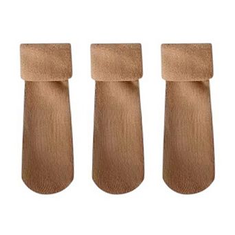 3-Pair Soft Ribbed Crew Socks Set with Stretch Comfort Fabric and Everyday Cozy Wear Giftable Pack