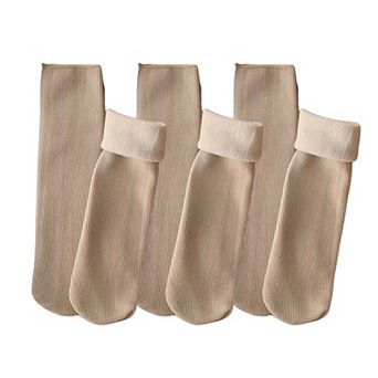 3-Pair Soft Ribbed Crew Socks Set with Stretch Comfort Fabric and Everyday Cozy Wear Giftable Pack