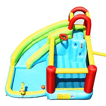 6-in-1 Inflatable Bounce House with Basketball Hoop - No Blower