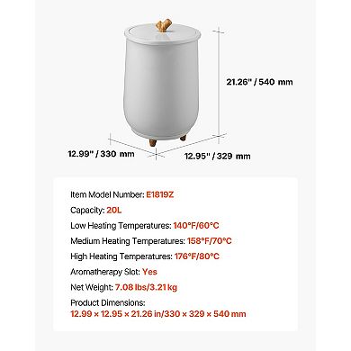 Bathroom Towel Warmer Bucket Auto Shut Off Compact Spa Design