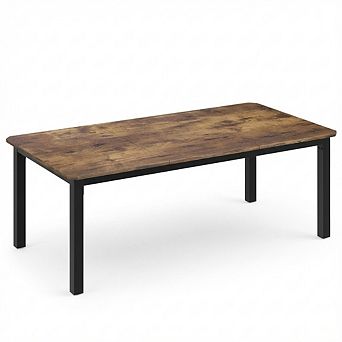 IDEALHOUSE Modern Rectangular Dining Table with Sturdy Metal Frame, Seats 6-8