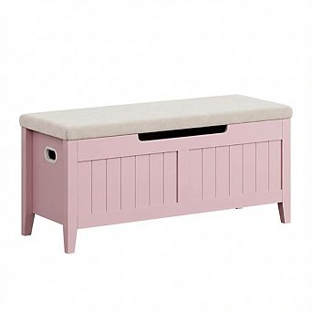 IDEALHOUSE Flip-Top Storage Bench with Padded Seat and Safety Hinges