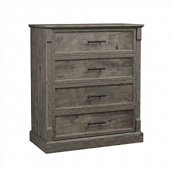 IDEALHOUSE Farmhouse 4-Drawer Dresser with Distressed Finish