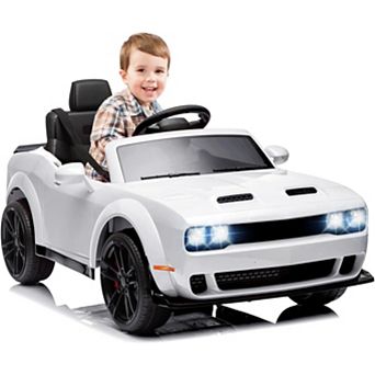 12V Licensed Dodge Challenger Ride on Car for Kids with Remote Control Ages 3+, LED Lights & Music