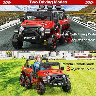 24V Power Wheels for Kids with Remote Control, Ride on Car with 6 Wheels