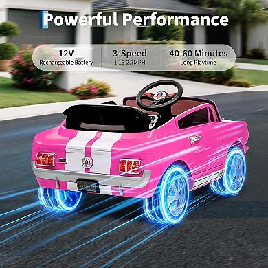 12V Licensed Shelby Ride on Car with Remote Control, Battery Powered Electric Car for Kids