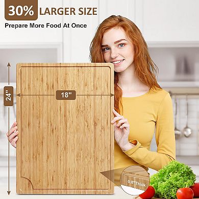 IDEALHOUSE Carbonized Bamboo Cutting Board