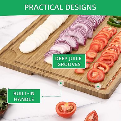 IDEALHOUSE Large Bamboo Cutting Board