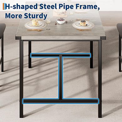 IDEALHOUSE 5-Piece Counter Height Dining Set with 4 Upholstered Stools