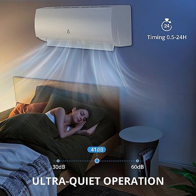 Wifi 9000 Btus Mini Split Air Condition Cooling & Heating System R454B 19 SEER2 115V/60Hz Ac