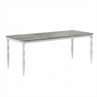 IDEALHOUSE Farmhouse Rectangular Dining Table with Vintage Metal Legs