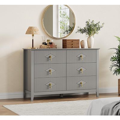 gold metal dresser Maxine White / Gold Dresser