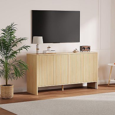 IDEALHOUSE 58" Fluted Sideboard Buffet Cabinet with Storage