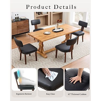 IDEALHOUSE Modern Upholstered Dining Chairs Set of 2 with Hardwood Frame & Ergonomic Back