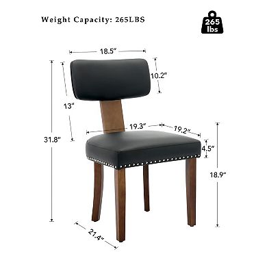 IDEALHOUSE Modern Upholstered Dining Chairs Set of 2 with Hardwood Frame & Ergonomic Back
