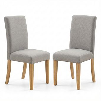 IDEALHOUSE Modern Fabric Dining Chairs Set of 2 with Curved Back & Wood Legs