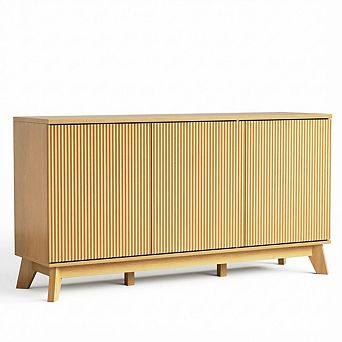 IDEALHOUSE 58" Fluted Buffet Cabinet