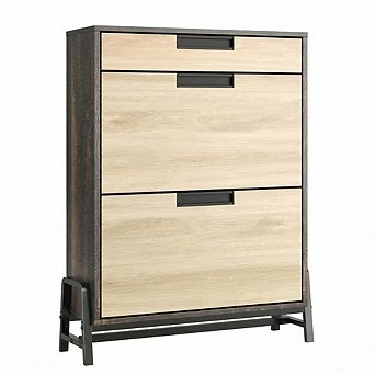 IDEALHOUSE Flip-Drawer Shoe Cabinet with Adjustable Shelves & Top Drawer