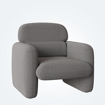 IDEALHOUSE Modern Chenille Accent Armchair with Wood Frame, Single Sofa Chair