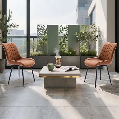 IDEALHOUSE Modern Faux Leather Dining Chairs Set of 2 with Padded Seat & Backrest