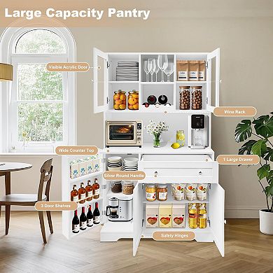 IDEALHOUSE Tall Kitchen Pantry Cabinet with Adjustable Shelves