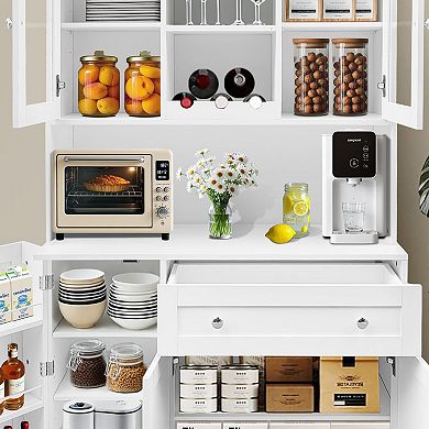 IDEALHOUSE Tall Kitchen Pantry Cabinet with Adjustable Shelves
