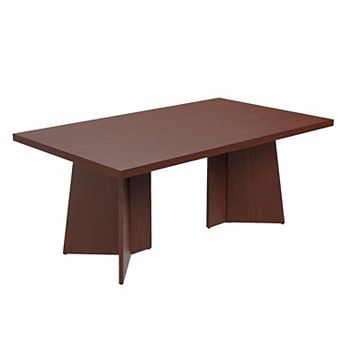 IDEALHOUSE 63 Inch Long Dining Table with Heavy Duty Pedestal Base, Seats 6-8