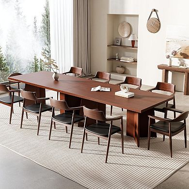 IDEALHOUSE 63 Inch Long Dining Table with Heavy Duty Pedestal Base, Seats 6-8