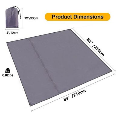 Waterproof Tent Tarp 83×83 in, 4-in-1 Footprint for Camping & Hiking