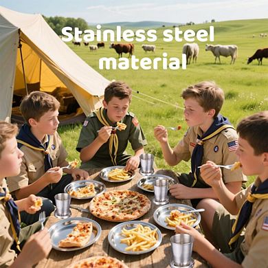 Camping Mess Kit with Stainless Steel Utensils & Bag