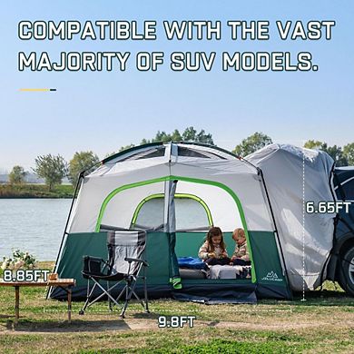 SUV Camping Tent, 6 Person, Waterproof, Tailgate Attachment for SUV/Truck