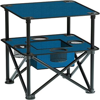 Square Folding Picnic Table with Cup Holders & Travel Bag