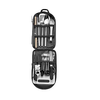 27 pc Portable Stainless Steel Camping Kitchen Utensil Set