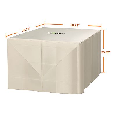 31'' Square Fire Pit Cover for Outdoor Propane Fire Pit Table, Waterproof PVC Material, Beige