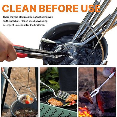 Camping Cooking Utensil Set with Rotating Marshmallow Sticks