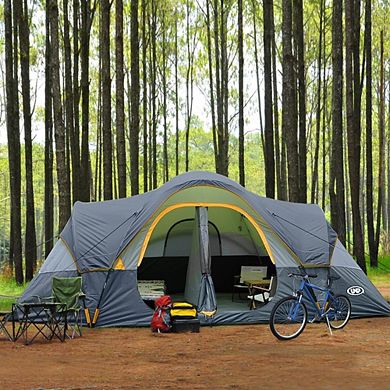 10-Person Family Tent, 2-Room, Double Layer, Waterproof, 18ft x 9ft x 78in