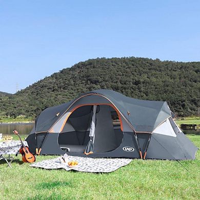 10-Person Family Tent, 2-Room, Double Layer, Waterproof, 18ft x 9ft x 78in